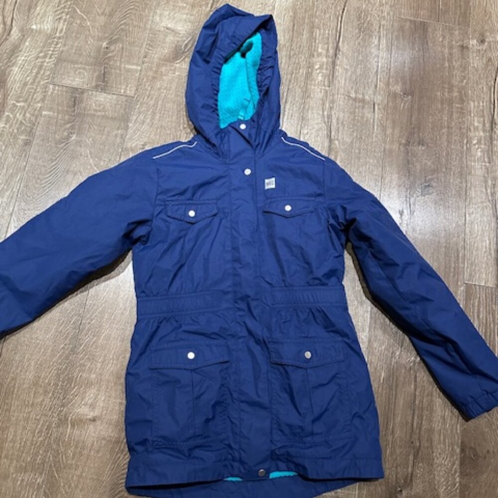 MEC Fleece lined rain jacket size 10 youth